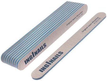 High Quality Professional Straight Nail File 100/180 Grit Sandpaper, Zebra With Blue Core, - Pack of 10