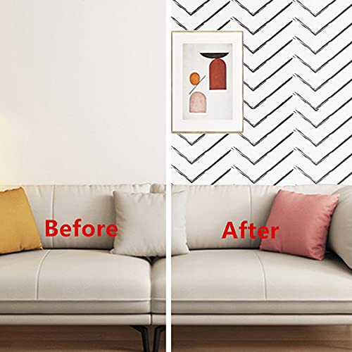 practicalWs Peel and Stick Black and White Wallpaper 17.7in × 396.7in