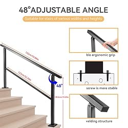 Aatrixkit Handrails for Outdoor Steps Stair Railing