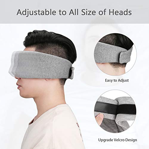 Cotton Sleep Mask, Bosiwee Eye mask for Sleeping Light Blocking, Soft and Comfortable Night Eyeshade for Men Women, Adjustable Breathable Sleeping Mask, Handmade - Thumbnail 2