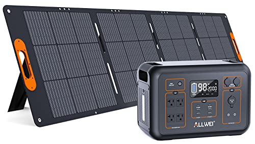 ALLWEI Solar Generator 2000W with 1 * 200W Solar