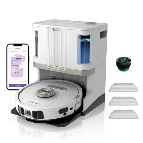 Shark PowerDetect 2-in-1-Saug- & Wischroboter, NeverTouch Pro 60 Tage, Selbst-Entleerung, Befüllung & -Reinigung, 3D- & LiDAR-Navi, NeverStuck-Hindernisumgehung, App-Steuerung, Weiß, AV2800ZEEUWH