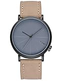 Mens Analog Quartz Watch,POTO Leather Band On Clearance Retro Alloy Dress Wrist Watch Gift Watches with Box RY-362 (Brown+gray)