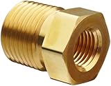 Parker Brass Pipe Fitting, Reducing Hex Head Bushing, 1/4" NPT Male X 1/8" NPT Female
