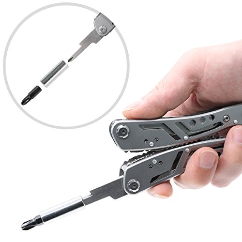 Xcellent Global 24-in-1 Multitools Folding Plier, Outdoor Survival Portable Multi function Pocket Knife Tool Set, Stainless Steel, HG200