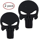 Hong 111 3D Punisher Decal,Chrome Car Metal Skull Sticker,Car Decals Stickers Black(2 pack)