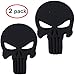 Hong 111 3D Punisher Decal,Chrome Car Metal Skull Sticker,Car Decals Stickers Black(2 pack)