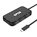 Ultimate 4-in-1 USB-C to 4K HDMI, DVI, VGA DisplayPort DP Hub Adapter, Compact USB 3.1 Type C Multiport UHD Converter for MacBook Pro 2017, Laptop, Notebook, Thunderbolt 3 Compatible Devices, Black