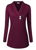 BAISHENGGT Women's Casual Shawl Collar Button Tunic Top