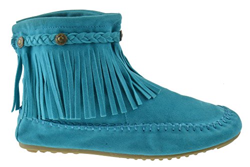 teal fringe boots