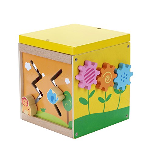 USATDD Activity Cube Toys Baby Educational Wooden Bead Maze Shape Sorter for 1 Year Old Boy and Girl Toddlers Gift Small Size - Thumbnail 2