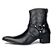 OTTO ZONE Dress Boot for Men Leather Chukka Designer Boots Casual Heel Shoes Zipper-up