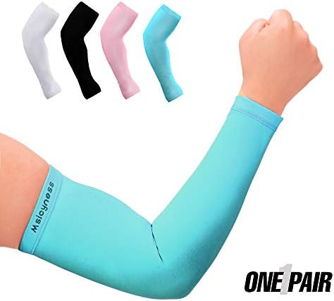Msicyness Cover Arm Sleeves for Men & Women,UV Protection Golf Cooling Sleeve 1 Pair Sports Compression Sun Sleeves