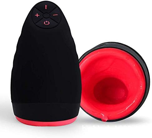 Fun-shop Gift Design Heating Oral 6 Speeds Vibrating Male Electric Lick Suck Automatic Waterproof Fun Machine Toy Man Black Climax,Black
