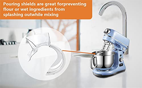 Pouring Shield for KitchenAid 4.5-5QT Mixer Bowl (Only Stainless Steel), Kitchenaid Splatter Guard,KN1PS Clear Safety Pouring Shield, Fits KitchenAid Tilt-Head Stand Mixers, as Kitchen aid Attachments