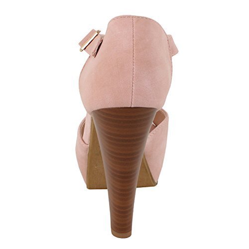 Top moda women s table-1 peep toe platform chunky heel closed bac…