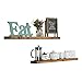 Floating Wall Shelves (Set of 2), Handmade Shelf Made of Rustic Pine by del Hutson Designs (2 x 36  x 5.5-Inch), Walnut Color