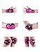 2PM SPORTS Girl's Pink Protective Gear Set - Knee Pads Elbow Pads and Wrist Guards for Kids Rollerblades Skateboarding, Inline Roller Skating, Cycling, Balance Bikes, and Scooters - Medium