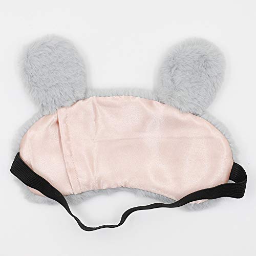 ZTL Cute Animal Eye Mask Soft Plush Sleep Masks for Women Girls Home Sleeping Traveling (Grey Rabbit) - Thumbnail 3