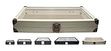 Novel Box Glass Top Linen Light Beige Metal Clasp
