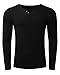 MODCHOK Men's Casual Henley T-Shirts Long Sleeve Slim Fit V Neck Basic Undershirt Tee Tops