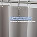 AmazerBath Grey Shower Curtain Plastic, Thick PEVA Shower Curtain Grey, Heavy Duty Shower Curtains for Bathroom, Waterproof Shower Curtain 72x72 with 3 Big Weighted Stones and 12 Rustproof Grommets