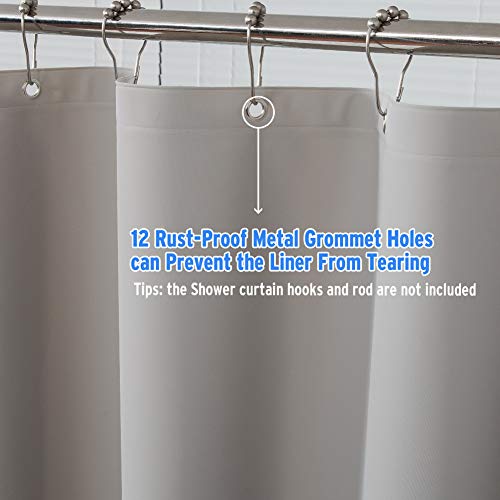 Plastic Shower Curtain, 72 x 78 Inches EVA 8G Shower Curtain with Heavy