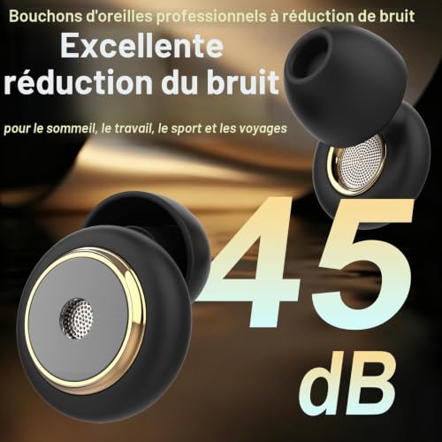 Ear Plugs for Sleeping, Anti-Noise Loop, Soft and Reusable Silicone Ear Plugs (With 3 Ear Tips for Sleep), Concentration and Sensitivity to Noise