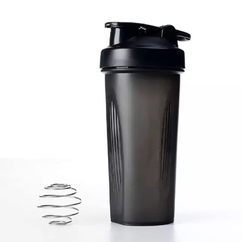 Missions Protein shaker bottle- 24oz Smoothie Bottle for sports supplements shakes- Good materials, Leak Proof 600ml Gym Shaker for Protein Shakes with Shaker Ball (black)