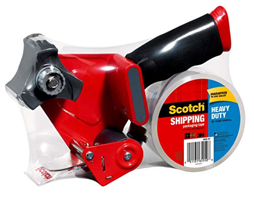 Scotch Packaging Tape Dispenser with Heavy Duty Shipping Packaging Tape, Designed for Standard 3" Core Rolls, Foam Handle, Retractable Blade and Adjustable Brake (3850-ST) - Thumbnail 7