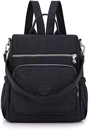GuiShi(TM) Mini Nylon Cute Backpacks Purse Casual Lightweight Multipurpose Small Daypack Travel Shoulder Bag for Women Girls (Black)