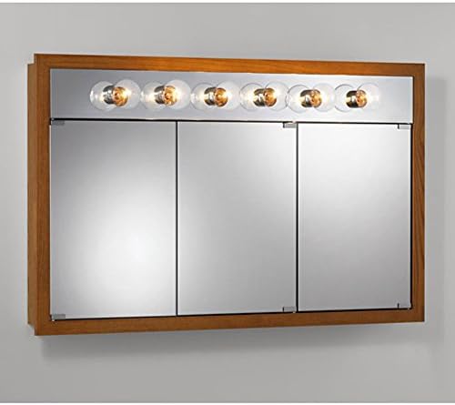 Jensen Medicine Cabinet Granville Tri-View 6-Light 48W x 30H in. Surface Mount Medicine Cabinet