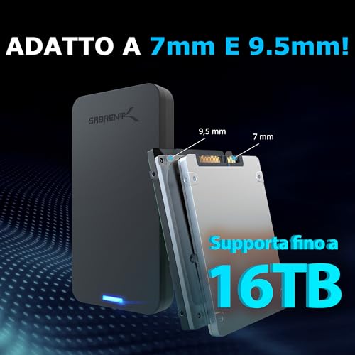 SABRENT External SATA 2.5" to USB 3.0 Gen 1 External Hard Drive SSD/HDD Case, [UASP SATA III Support] Black (EC-UASP)