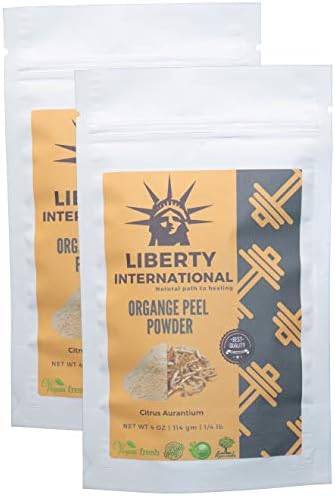 Liberty International 100% Organic Orange Peel Powder (Citrus Aurantium) Skin Whitening, Glowing, Skin Caring and Hair Conditioning (228g) (2 x 114 gm Each) (Combo Pack of 2 piece) NT437