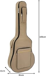 TRIXES Full Size Khaki Guitar Bag Waterproof Padded Case Acoustic Classical view 7