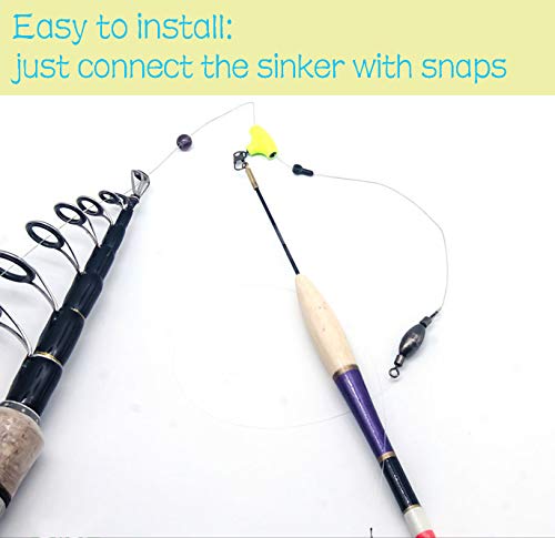 Caija-H Brass Fishing Sinker with Inner Swivel Set for Freshwater/Saltwater - 15 Sizes