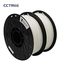 CCTREE ST-PLA (PLA+) Filament 3D Printer Filament,2kg Spool (4.4 lbs) 1.75mm,Dimensional Accuracy +/- 0.03 mm for Creality Ender 3/5,Ender 3 Pro,CR-10 V2/CR-10S/CR-10S Pro,2 Packs (White + White)