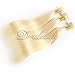 Dorabeauty Platinum Blonde Bundles 4×4 Lace Closure with 3 Bundles #613 Blonde 100% Brazilian Remy Human Hair (ST 14