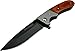 TAC Force TF-469 Gentleman's Assisted Opening Folding Knife, Black Straight Edge Blade, Brown Pakkawood Handle, 4-Inch Closed