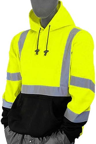 Majestic Glove 75-5331/X2 High Visibility Weight Hoodie with Teflon, Zip-up, Class 3, XX-Large, Yellow/Black