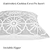 baibu Pack of 4 Grey Embroidered Throw Pillow Cover, 100% Cotton Decor Sofa Throw Pillow Case Square Cushion Cover for Couch Sofa 18x18 inch/4PCS
