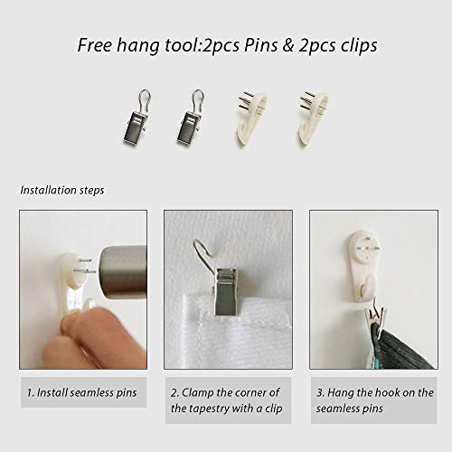 Tapestry Wall Hanging, GetALift Galaxy Wall Tapestries Outer Space Tapestry Wall Mural Home Décor for Bedroom Living Room Decorations 82.7x59.1 Inches…