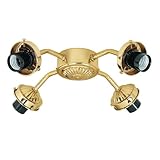 Hunter 2813 Traditional / Classic Four Light Straight Arm Ceiling Fan Light Fitter, Bright Brass
