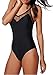 v28 Padded One Piece Mesh Panel Swimsuit Swimwear Monokini (US: XXL, Black)