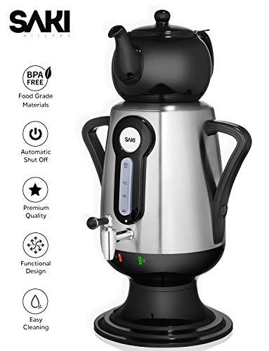 Saki Electric kettle (3.2 l 110 V) Samovar Tea Maker with Porcelain Tea-Pot, Stainless-steel Infuser - coolthings.us