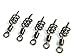 30Pcs #2/0 38mm 15'' THKFISH Saltwater Black Tarnish Cork Screw Cross Swirl Swivel Line Hook Connector