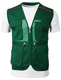 H2H Mens Casual Active Cargo chalecos de camping impermeable multibolsillo al aire libre
