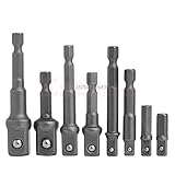 NJPOWER 8Pcs Socket Adapter Set Hex Shank to