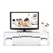 SUNCOO LED TV Stand Media Console Cabinet with 2 Drawers Living Room Storage High Gloss White Up to 63-inch TV Screens