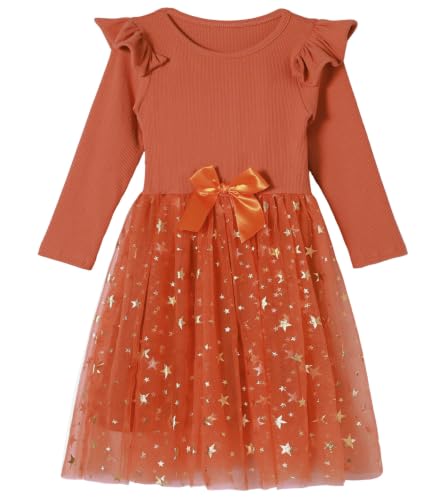 Beganly Girls Long Sleeves Dress Toddler Ruffle Sparkle Stars… at Amazon